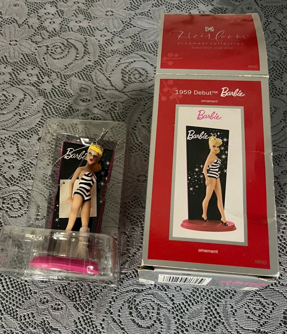American Greetings Heirloom 1959 Debut Barbie Ornament 2013 in Box Ponytail